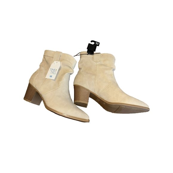 NEW Time and Tru Western Slouch Womens Boots 10 light tan *NWT* - Picture 3 of 3